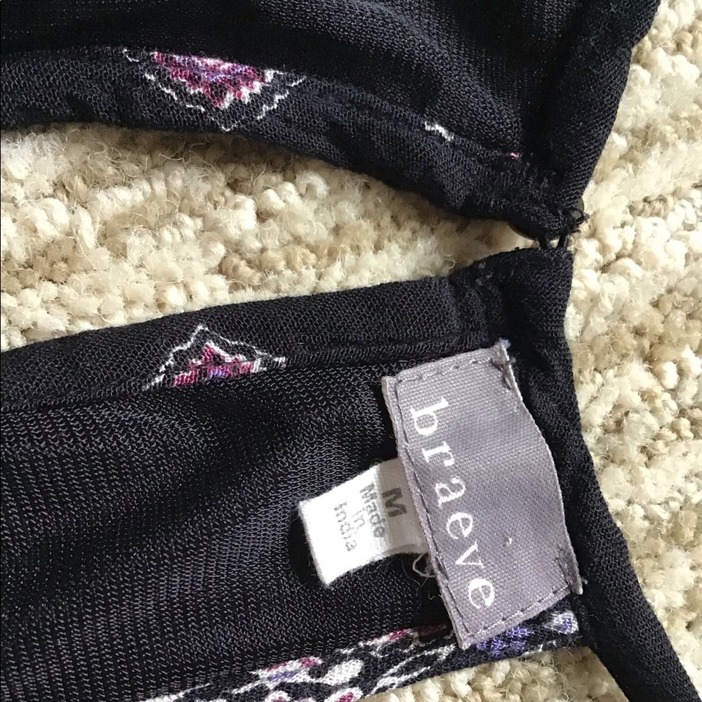 Braeve Cannon Lace up Dress. Purple, black, and white halter style dress. - Picture 4 of 4